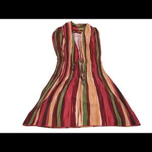 BH Jeans Beverly Hills Multicolor Striped Sleeveless Top Blouse Size Medium​​​